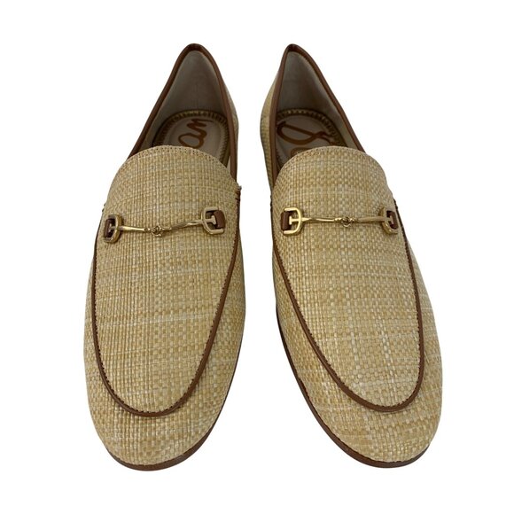 New Sam Edelman Womens Natural Raffia Loafers Gold Bit Detail Size 10M Slip On - Picture 14 of 14